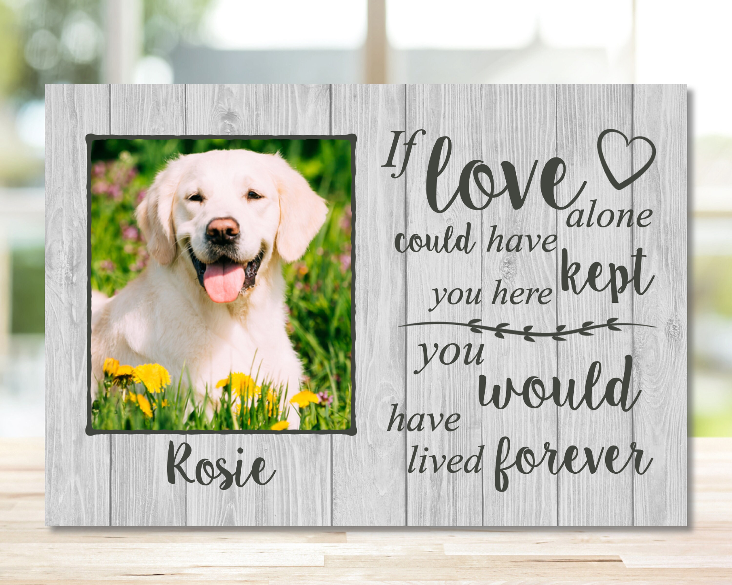 Woodsy Decor Pet Memorial Photo Frame Memory of Picture in Remembrance  Gifts Dog Sentiment 