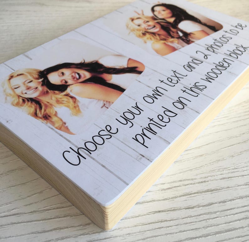 Bridesmaid Gift, Handmade Photo Block, Photo Gift, Personalised Text, Gifts for Her, Gifts for Him, Birthday Gift, Keepsake, Photo on Wood image 7