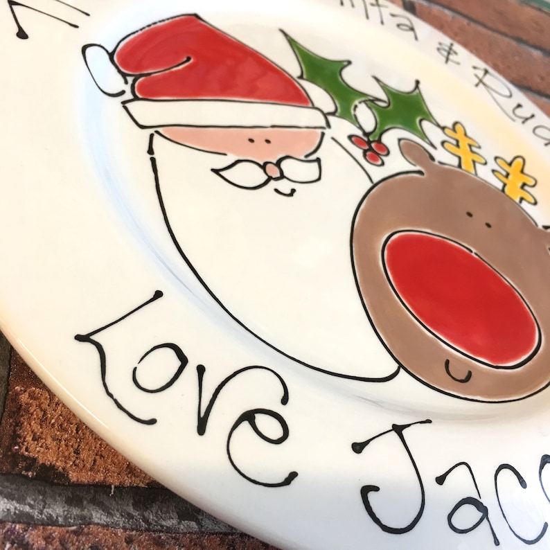 Christmas Eve Plate, Father Christmas Plate, Santa and Rudolf, Xmas Plate, Christmas Plate, Christmas Beaker, Christmas Gift, Santa Plate image 5