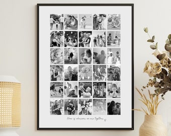 Personalised Multi Photo Frame, Custom Collage Wall Art, Custom Family Wall Picture Frame, Large 30 Photo Collage, Custom Picture Frame Gift