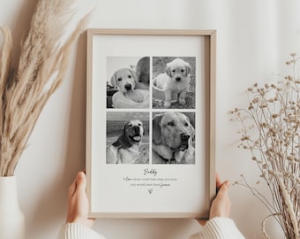 Pet Loss Gift | Personalised Pet Memorial Print or Frame | Dog Remembrance Gift | Photo Tribute | Digital, Print or Framed A4 | Rainbow