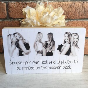 Bridesmaid Gift, Handmade Photo Block, Photo Gift, Personalised Text, Gifts for Her, Gifts for Him, Birthday Gift, Keepsake, Photo on Wood image 6