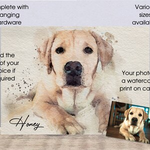 Custom Dog Watercolour Portrait, Dog Gifts, Dog Print, Dog Art, Dog Memorial Gift, Dog Gift, Pet Gift, Puppy Portrait Art, Dog Portrait image 3