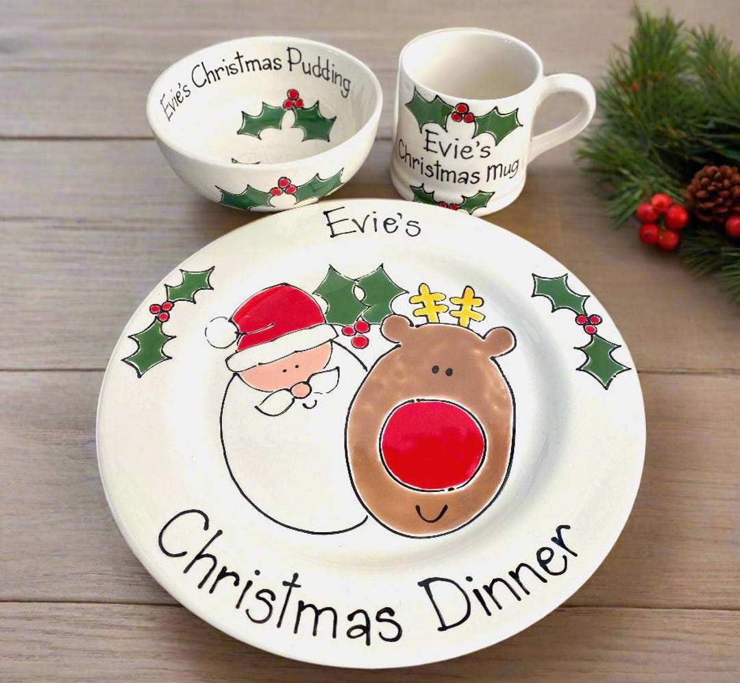 Personalised Plate Childrens Christmas Dinner Plate Christmas