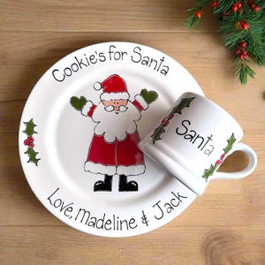 Santa Plate, Personalised Santa Plate, Christmas Eve Plate, Xmas Eve Plate, Cookies for Santa, Santa Christmas Plate, Personalised Plate