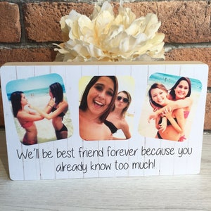 Bridesmaid Gift, Handmade Photo Block, Photo Gift, Personalised Text, Gifts for Her, Gifts for Him, Birthday Gift, Keepsake, Photo on Wood image 4