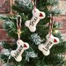 Personalised Dog Tag, Ceramic Name Tag, Bone Tag, Heart Tag, Dog Gift, Gifts for Dogs, Personalised Name Tag, Christmas Tree Decorations, 