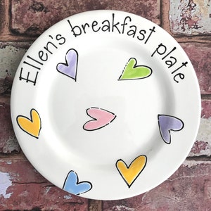 Personalised Plate, Snack Plate, Healthy Eating Plate, Personalised Snack Plate, Ceramic Plate, Kids Plate, Adults Side Plate, Small Plate image 1