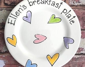 Personalised Plate, Snack Plate, Healthy Eating Plate, Personalised Snack Plate, Ceramic Plate, Kids Plate, Adults Side Plate, Small Plate