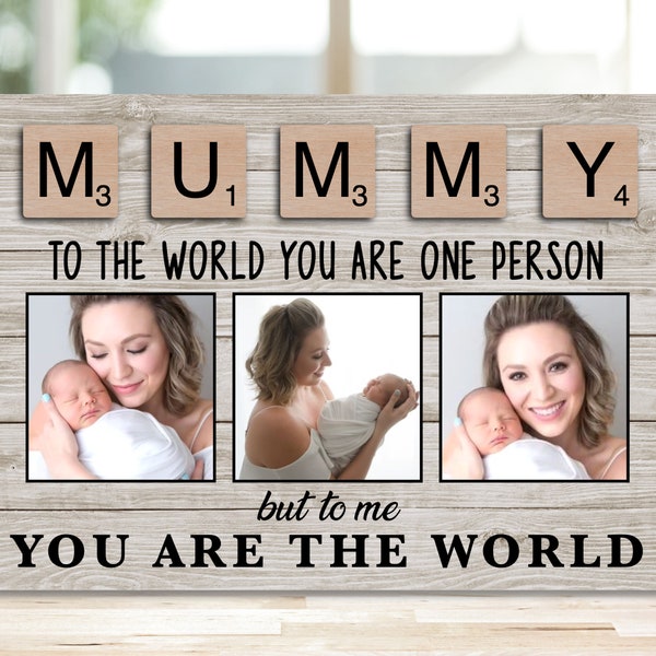 Mothers Day Gift from Daughter, Mothers Day Gift from Son, Wood Signs Mothers Day, Mum Gift from Kids, Custom Photo Frame Bespoke Gift Mummy