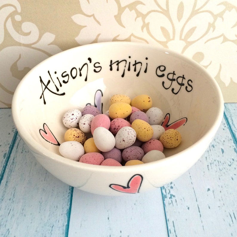 Personalised Bowl Glazed Ceramic Bowls Pretty Cereal Bowl Etsy UK