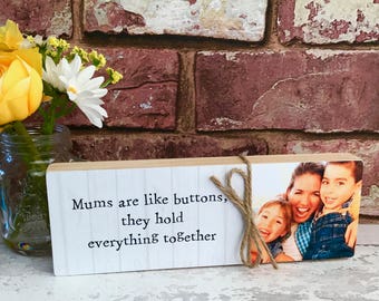 Gift for Mummy, Mommy Photo Block, Shelf Sitter, Personalised Photo Gift, Mothers Day, Wooden Shelf Sitter, Nanny Keepsake, Gifts for Her