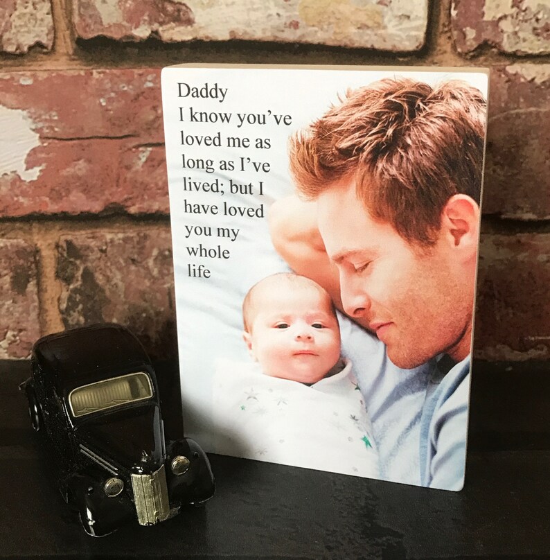 Gift For Dad Father S Day Daddy Gifts Grandad Photoblock Photo Frame On Wood Grandpa Personalised