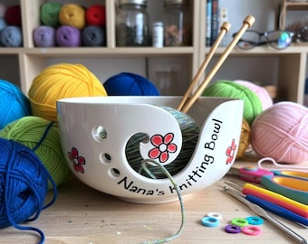 Yarn Bowl, Christmas Gift, Knitting Bowl, Ceramic Yarn Bowl, Pottery Yarn Holder, Knitter Gift, Crochet Bowl, Gift for Mum, Gift for Grandma