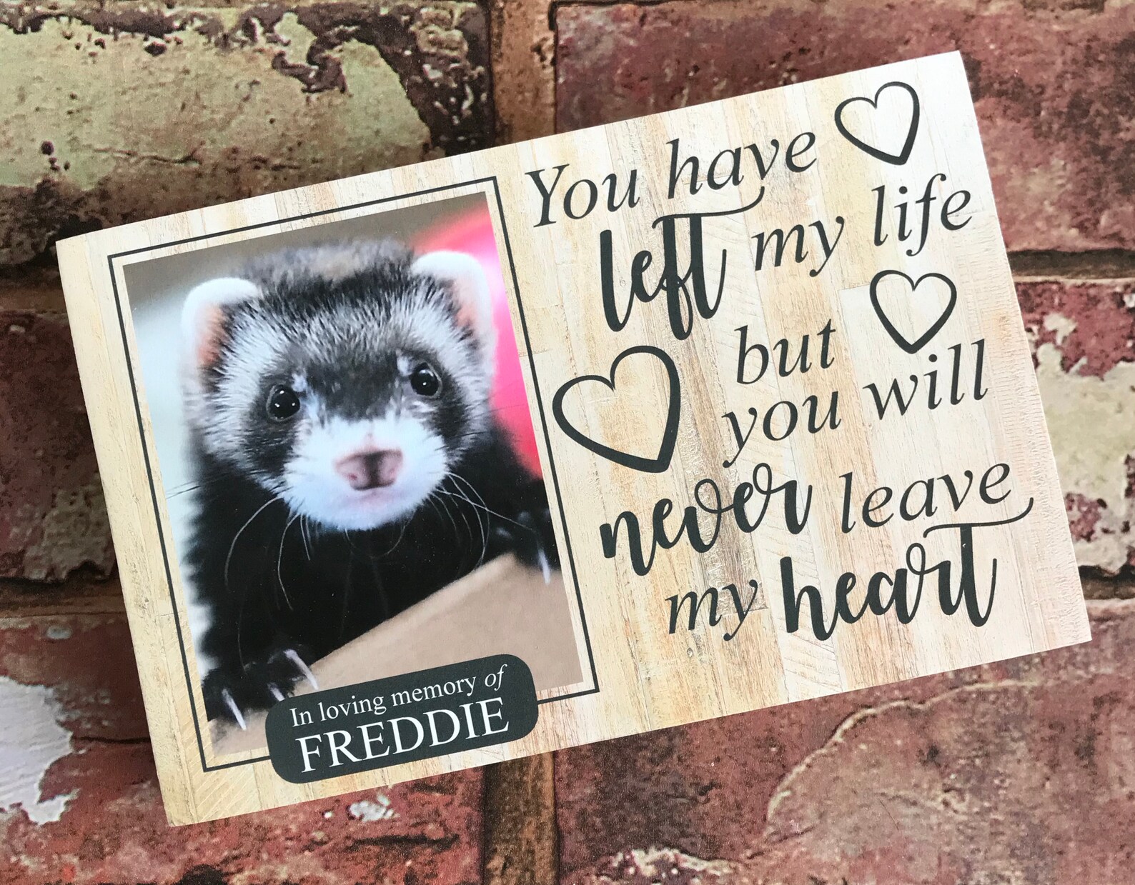 Ferret Memorial Gift Ferret Memorial Pet Memorial Frame Pet Etsy UK