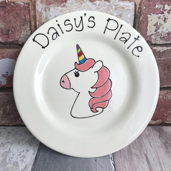 Unicorn Gift, Unicorn Plate, Kids Plate, Gift for Girls, Girls Gift, Personalised Plate, Childs Plate, Dinner Plate, Pretty Plate, Unicorn
