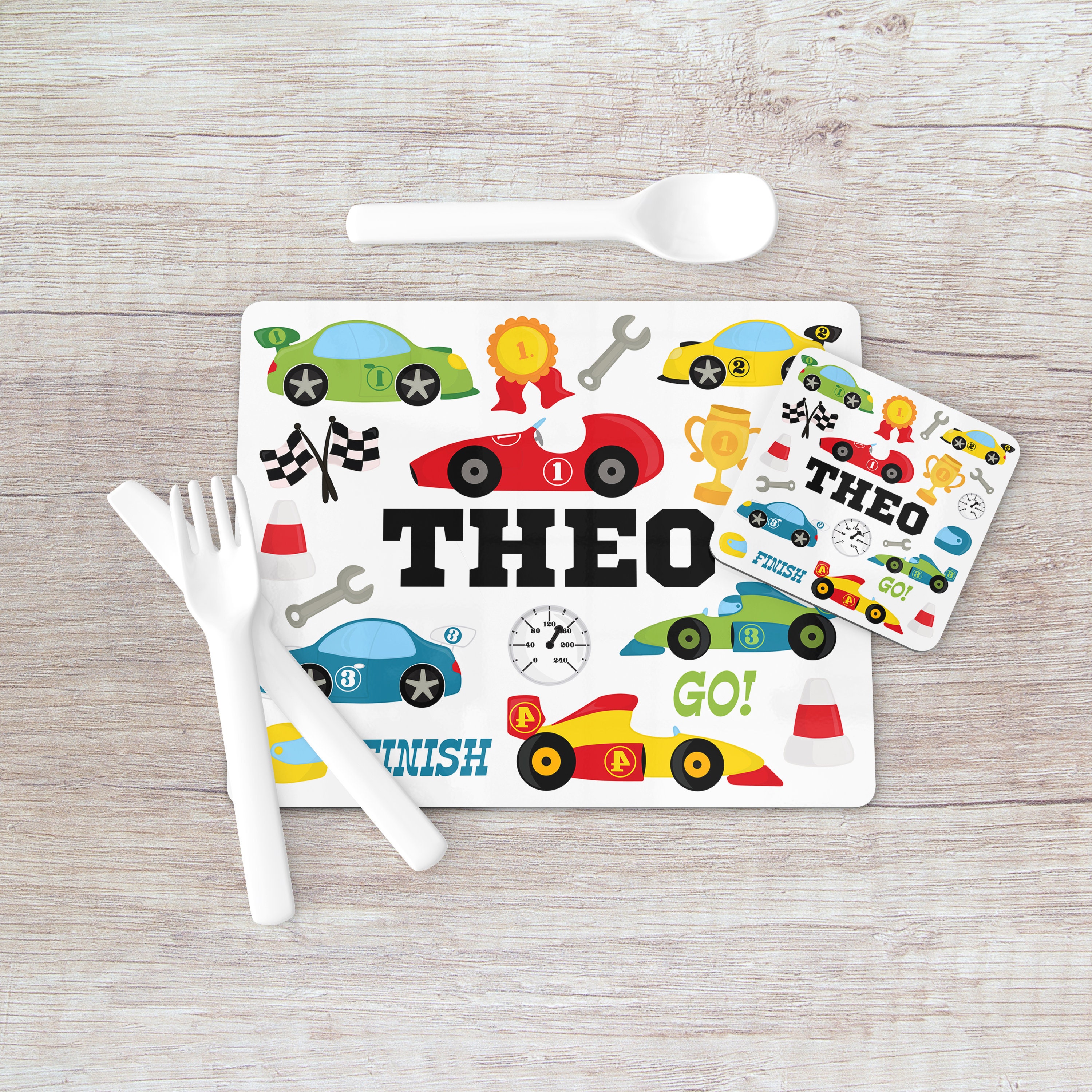 Cars Print Placemat Toddler Placemat Cars Personalised Kids Etsy