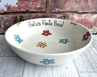 Personalised Pasta Bowl, Buddha Bowl, Glazed Ceramic Bowls, Pretty bowl, Gifts for Her, Gifts for Him, Whimsical Bowl, Personalised Gift