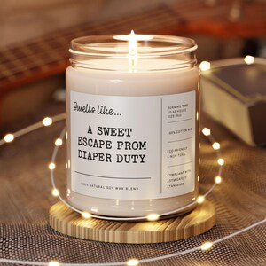 New Parents Gift, Funny Gift Candle for New Parents, Scented 9oz Candle, Cute New Baby Candle, Couples New Baby Gift, Funny Diaper Humor