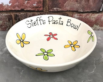 Pasta Bowl, Buddha Bowl, Glazed Ceramic Bowls, Pretty Personalised bowl, Gifts for Her, Gifts for Him, Whimsical Bowl, Personalised Gift