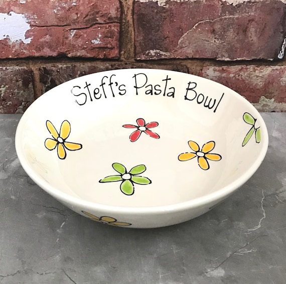 Pasta Bowl Pretty Personalised bowl Gifts for Her Gifts for Etsy