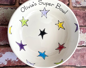 Pasta Bowl, Pasta Lover Gift, Buddha Bowl, Glazed Ceramic Bowls, Pretty Personalised bowl, Gifts for Her, Gifts for Him, Personalised Gift