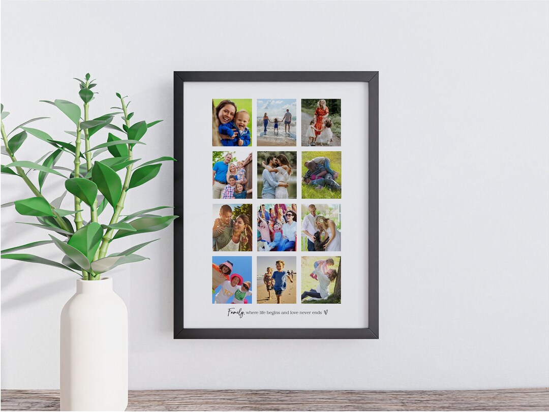 Personalised Family Photo Collage, Photo Print, Family Quote, Custom ...