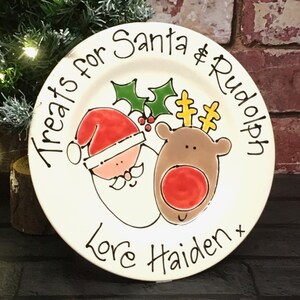Christmas Eve Plate, Father Christmas Plate, Santa and Rudolf, Xmas Plate, Christmas Plate, Christmas Beaker, Christmas Gift, Santa Plate image 7