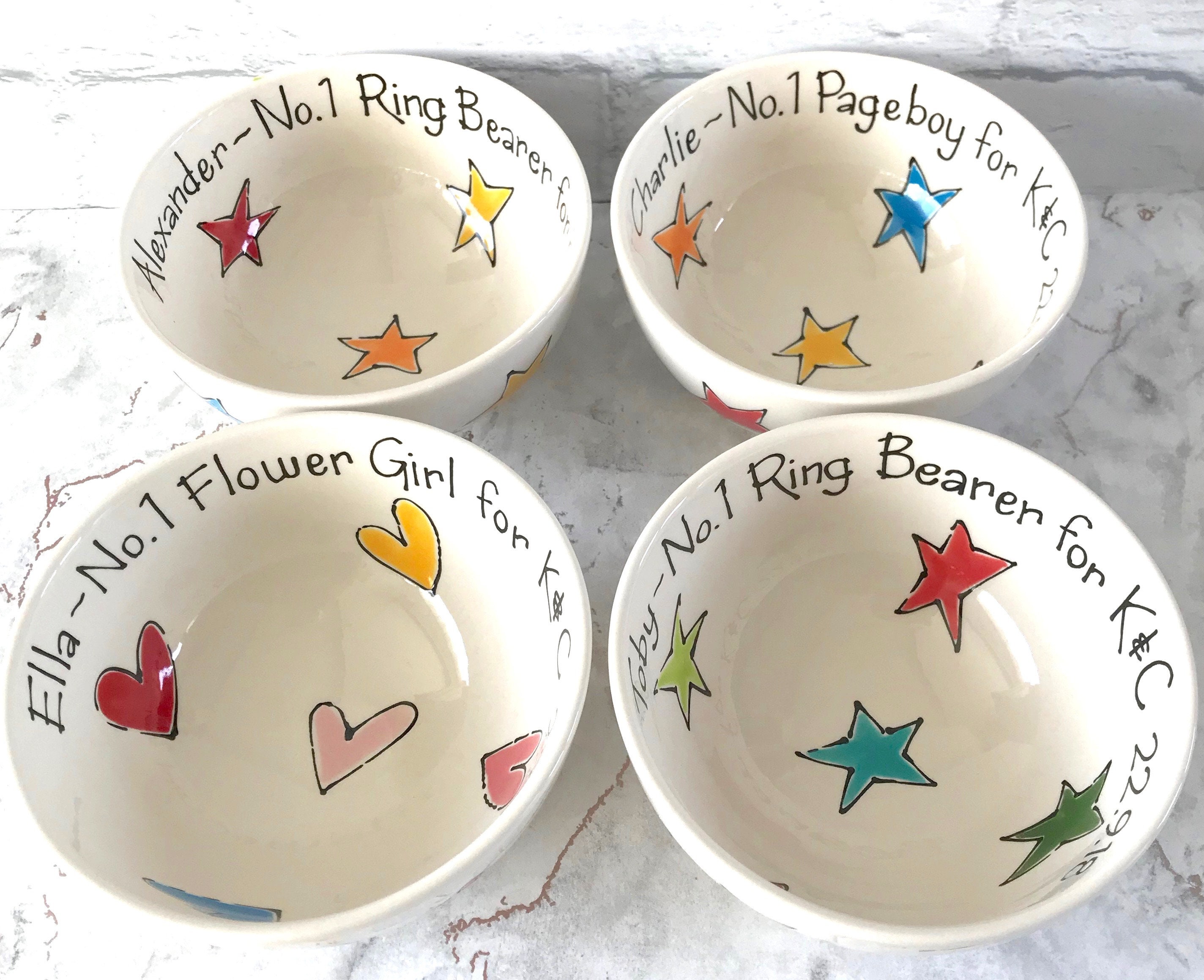 Personalised Bowl Glazed Ceramic Bowls Pretty Cereal bowl Etsy