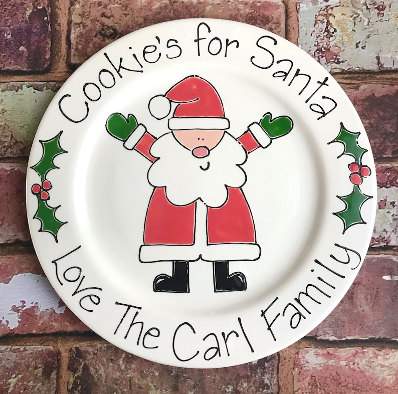 Santa Plate Personalised Santa Plate Christmas Eve Plate Etsy