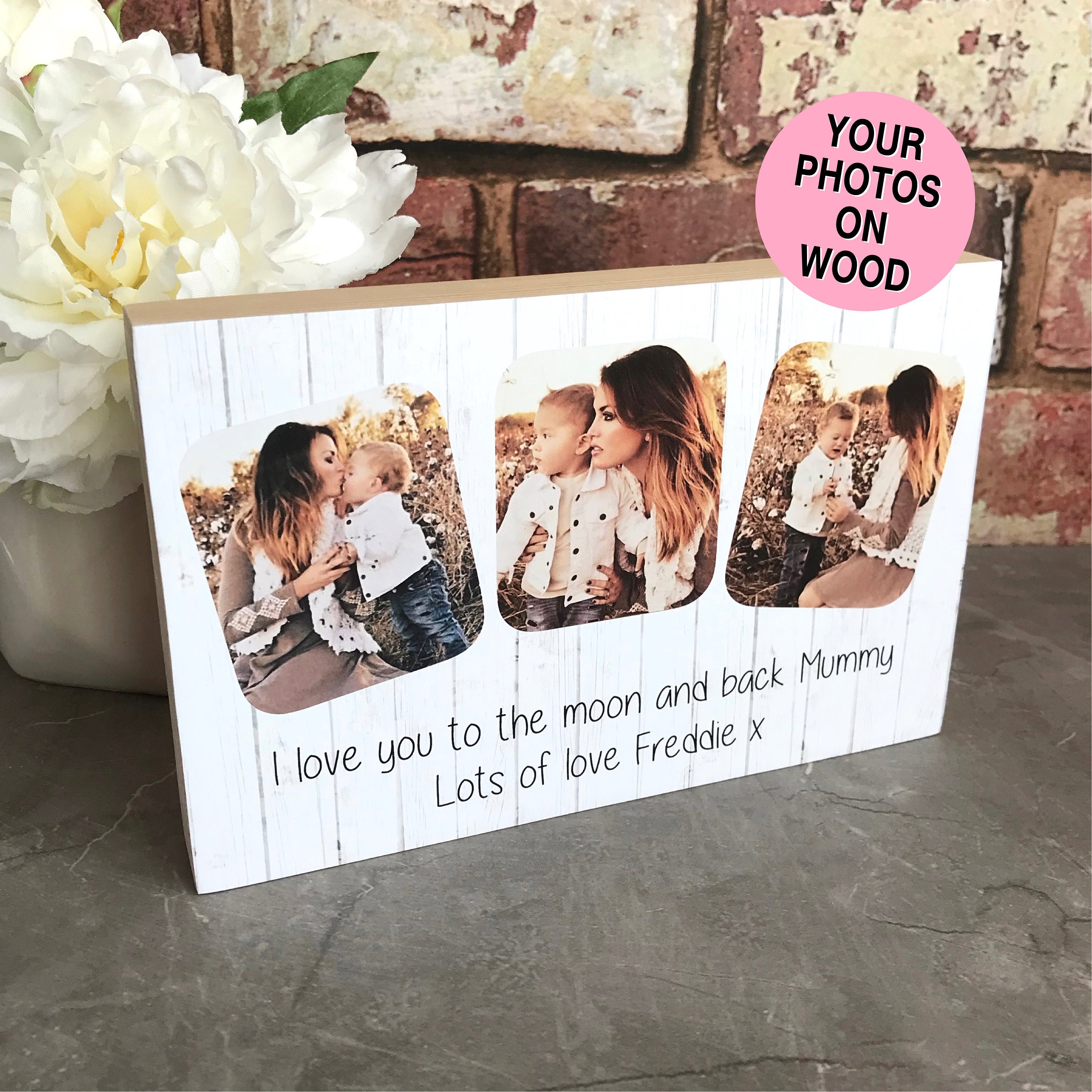 Birthday gift Natural Wooden Photo Frame Best Mum New Gift 5x7 We Love Our Mummy