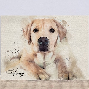 Custom Dog Watercolour Portrait, Dog Gifts, Dog Print, Dog Art, Dog Memorial Gift, Dog Gift, Pet Gift, Puppy Portrait Art, Dog Portrait image 1