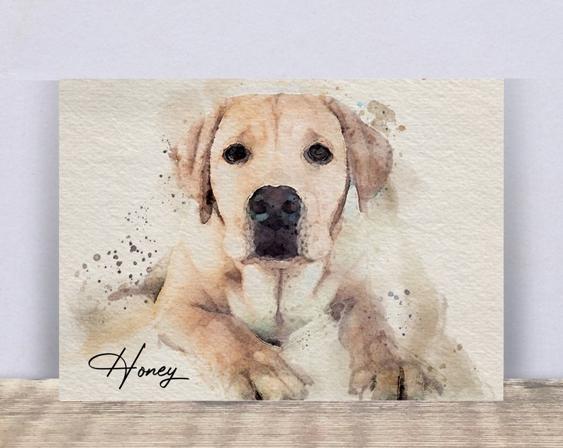 Custom Dog Watercolour Portrait, Dog Gifts, Dog Print, Dog Art, Dog Memorial Gift, Dog Gift, Pet Gift, Puppy Portrait Art, Dog Portrait image 1