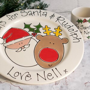 Christmas Eve Plate, Father Christmas Plate, Santa and Rudolf, Xmas Plate, Christmas Plate, Christmas Beaker, Christmas Gift, Santa Plate image 10