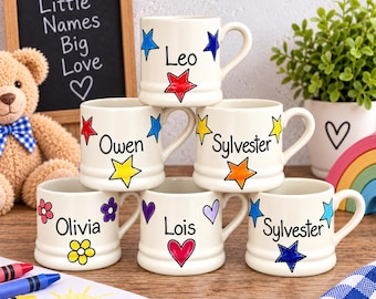 Kids Personalised Mug, Custom Kids Mug, Child Gift, Pretty Mug, Small Mug for Kids, Personalised Gift, Ceramic Mug, Gifts for Children