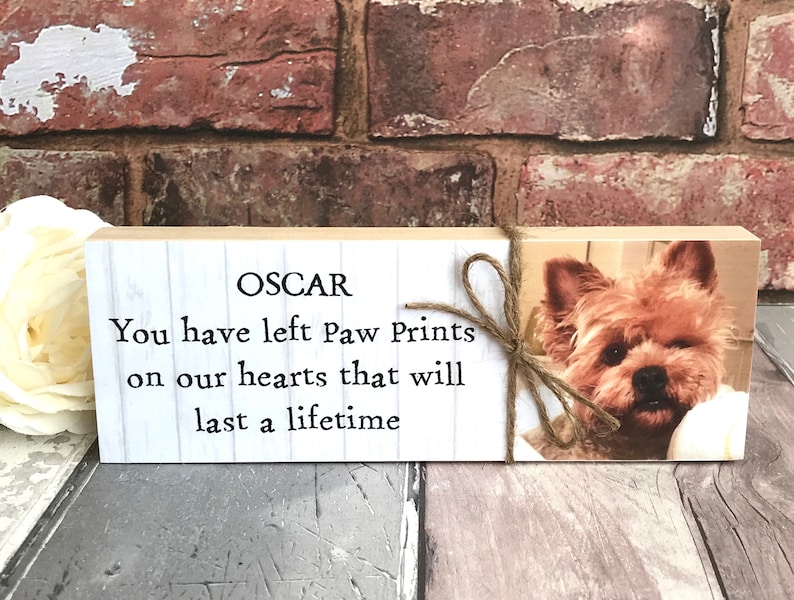 Pet Memorial, Dog Memorial, Cat memorial, Handmade Personalised Pet Plaque, Pet Photograph Frame, Dog Remembrance, Dog Frame, Memorial Gift image 1