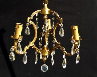 Antic romantic Venetian glass pendants lighting  ceiling chandelier  golden metal 3 branches LIGHTING / Holy10