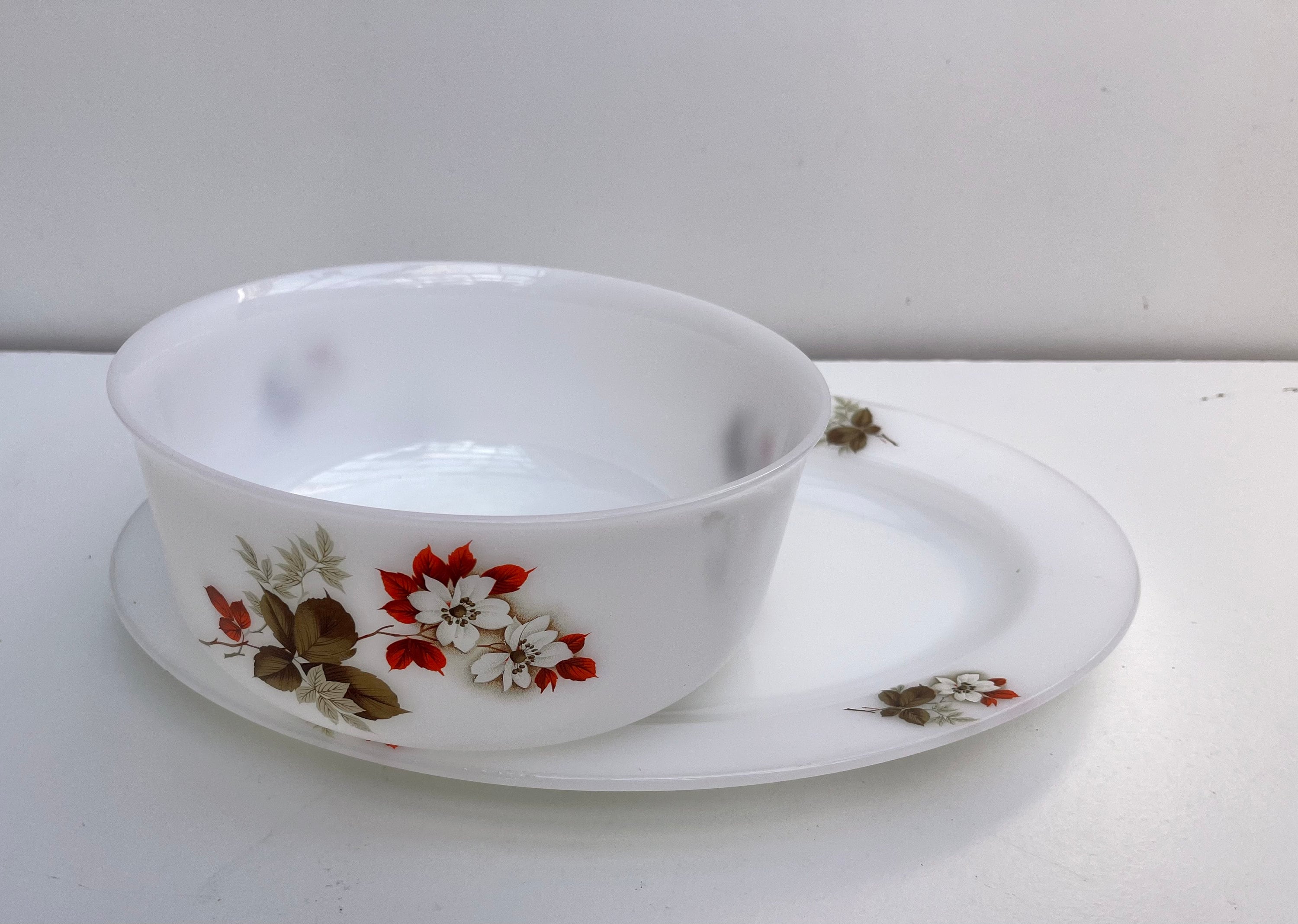 Juego de 2 platos de flores ARCOPAL Avila de Espino en rama Vintage vajilla de los anos setenta Holy10 Paris Etsy Espana