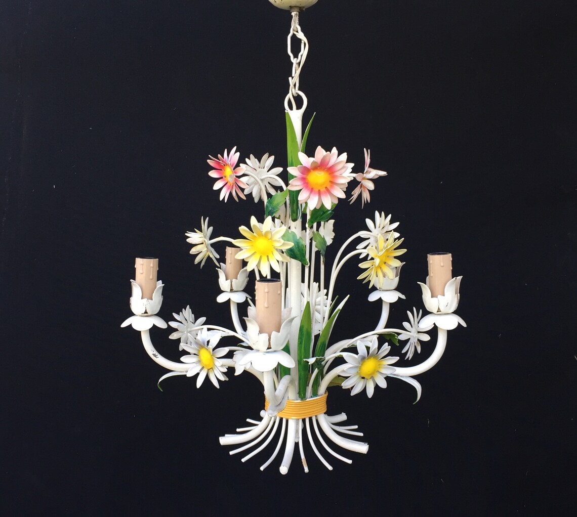 Italienisches Kronleuchter Blech Vintage 5 Kerzen / | Etsy