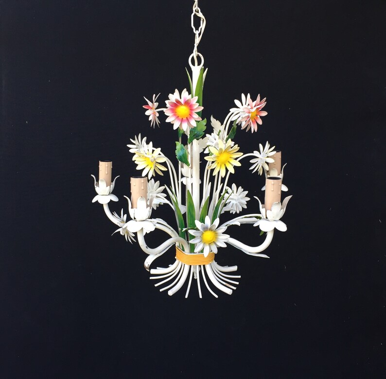 Italienisches Kronleuchter Blech Vintage 5 Kerzen / | Etsy