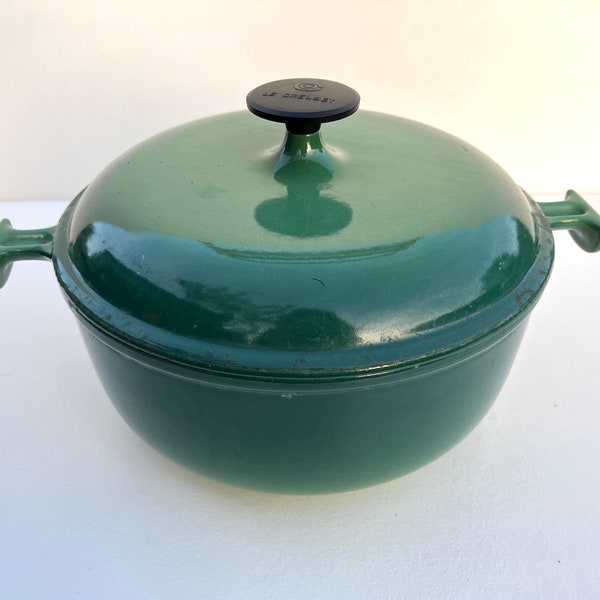 Cast iron casserole dish Le Creuset France green 26 cm diameter / cast iron flat pans France / Holy10 Paris