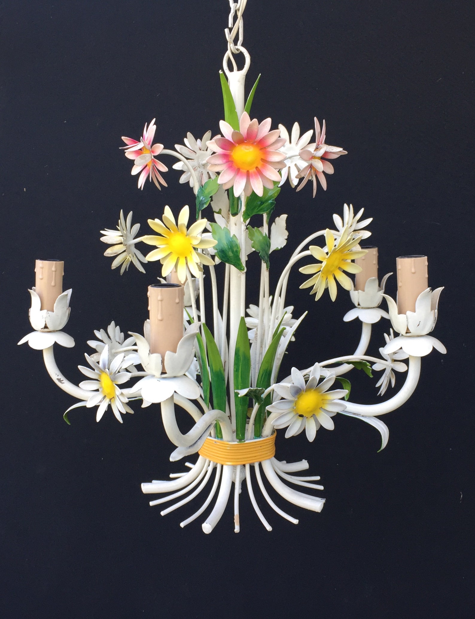 Italienisches Kronleuchter Blech Vintage 5 Kerzen / | Etsy