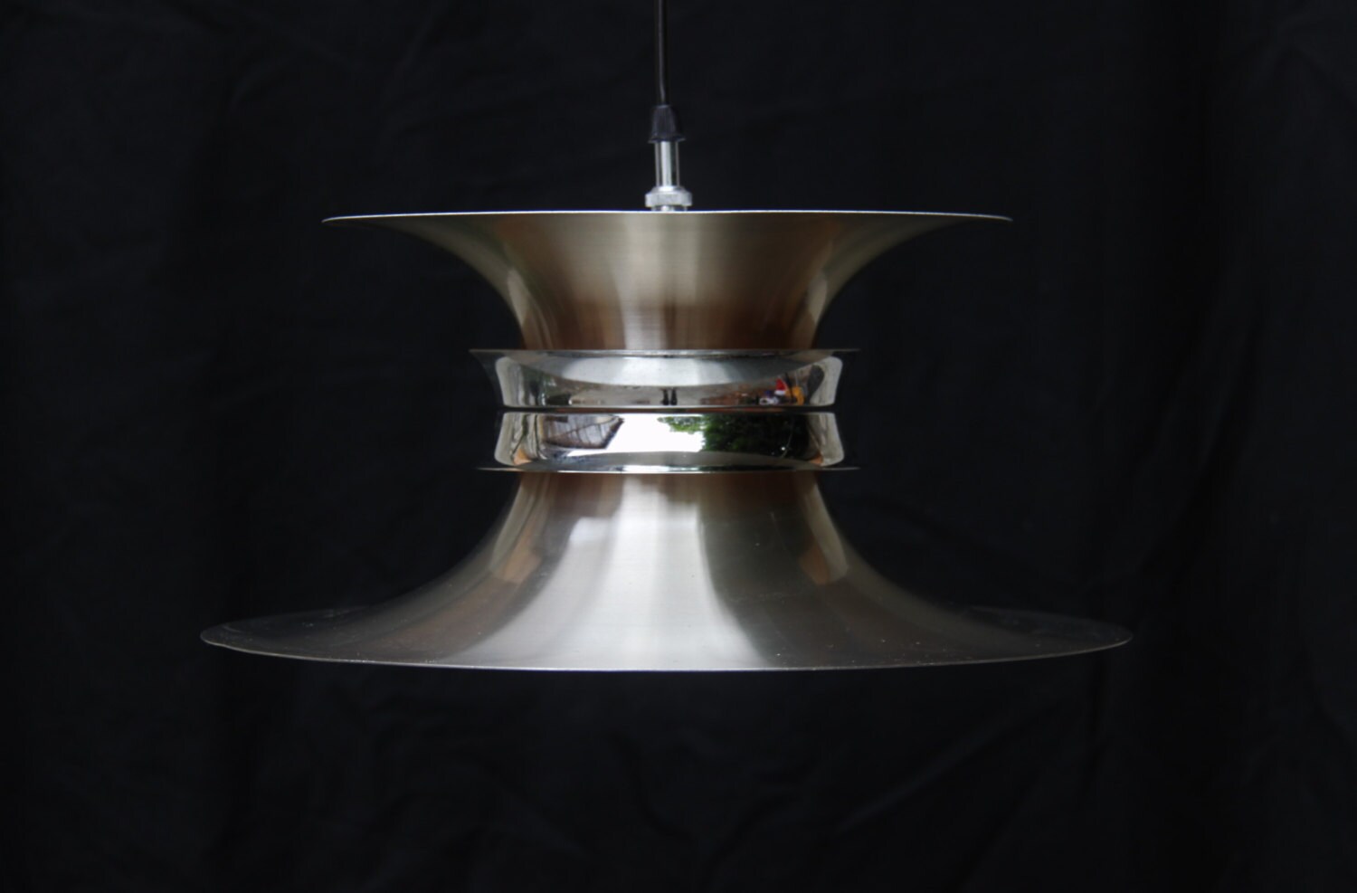 Suspension Scandinave Lustre Lampe Soucoupe Métal Space Age Chrome/Lumière Plafond Spoutnik 70S Holy