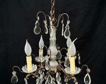 Antic romantic Venetian glass pendants lighting  ceiling chandelier  golden metal 3 branches LIGHTING / Holy10