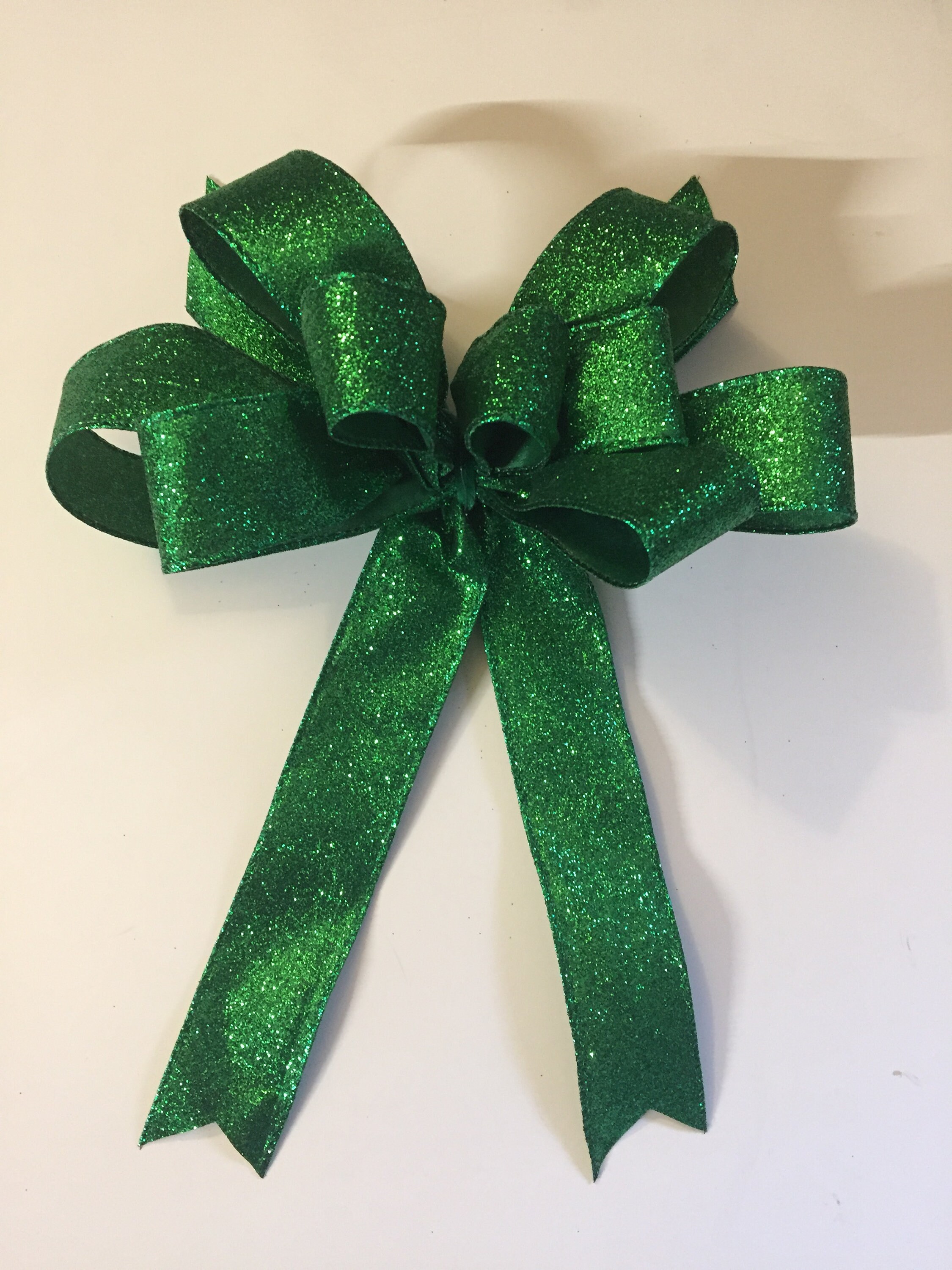 Christmas Green Holiday Glittery Wreath Bow Green Wreath Bow Etsy
