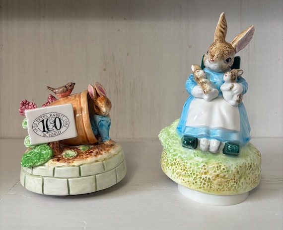 s*o様 Beatrix potter antique objects Vintage Schmid Beatrix Potter Music Box – Peter Rabbit or Mrs