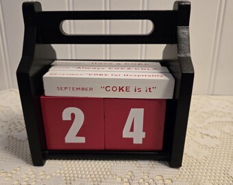 Vintage 1990s Coca-cola Wooden Block Calender - Etsy