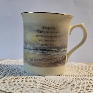 Vintage Footprints in the Sand Collector Lenox Coffee Mug