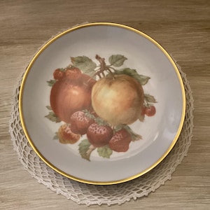 Vintage Mitterteich Bavaria German Salad Fruit Plate With Gold Trim