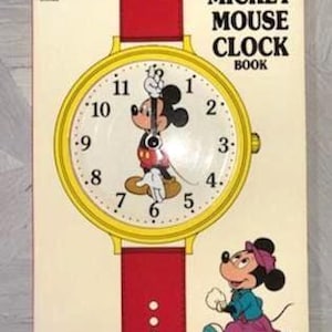 Vintage 1988 Disney Mickey Mouse Clock Book / Classic Disney Clock Book